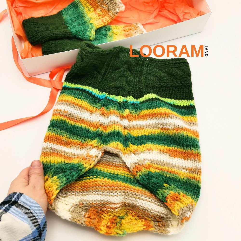 Set cadou cu guler tip cagulă și mănuși tricotate manual