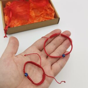 Set 2 bratari rosii pentru bebe si mami Horus albastru