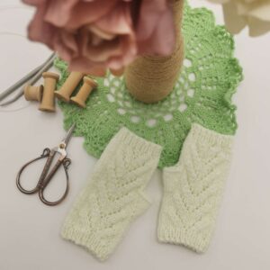 Mănuși vernil deschis tricotate manual - fara degete