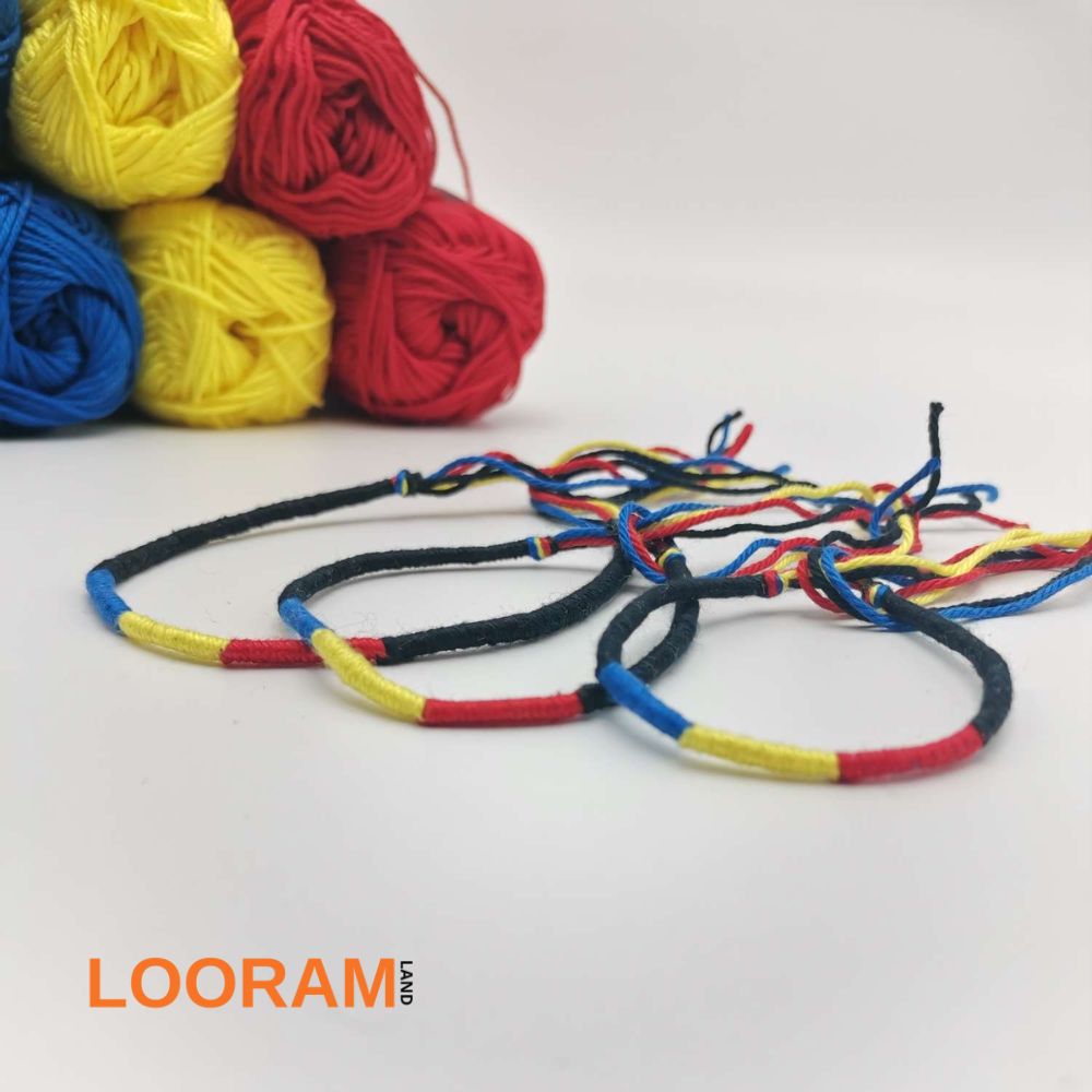 Brățară handmade cu TRICOLOR din ață colorată - pe comandă