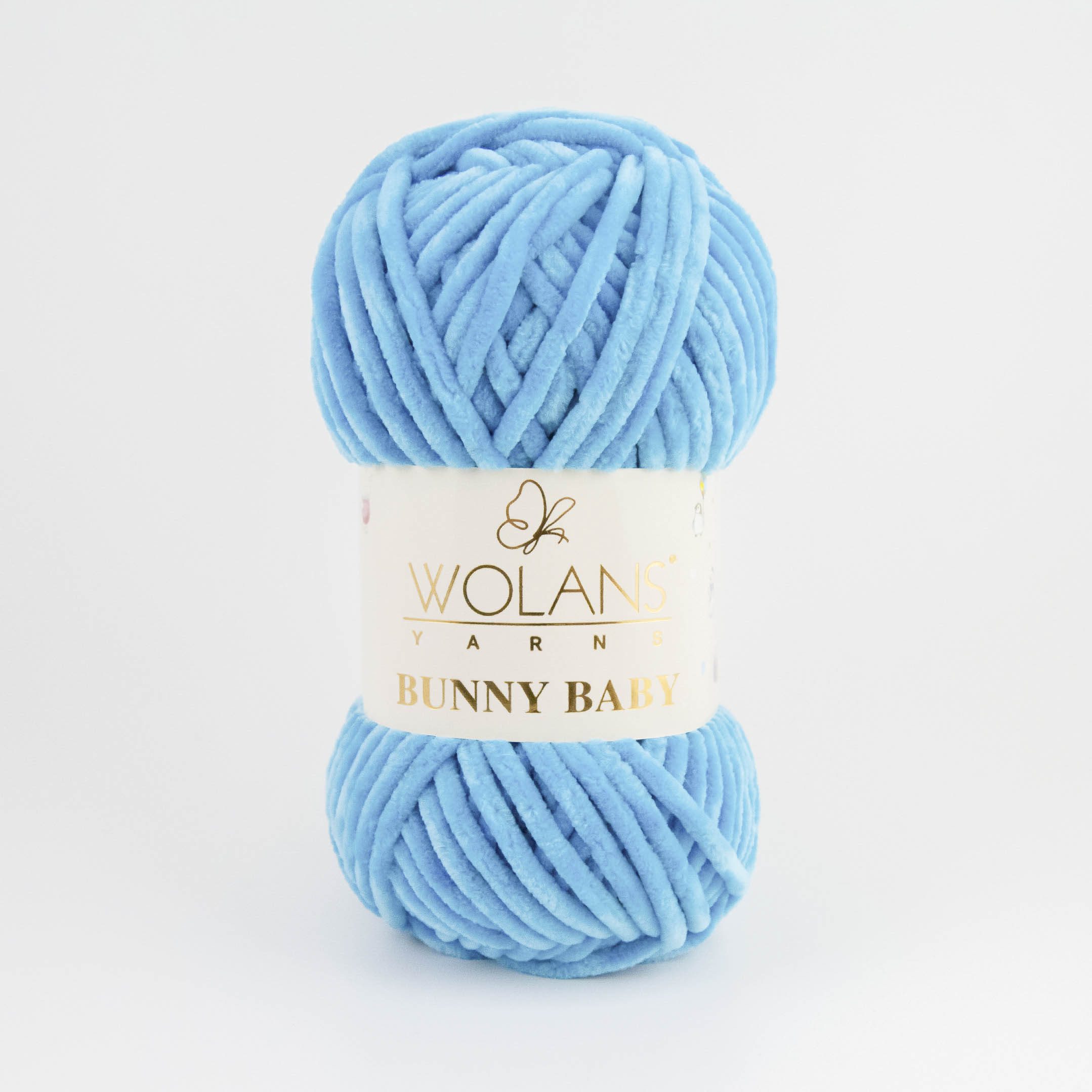 Bunny Baby Wolans fir pufos catifea ALBASTRU 12