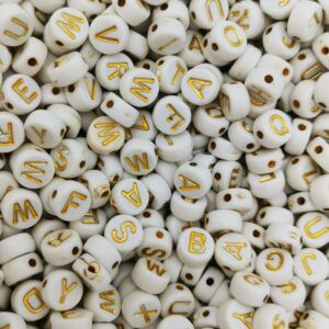 Margele cu litere aurii plate pentru bratari handmade