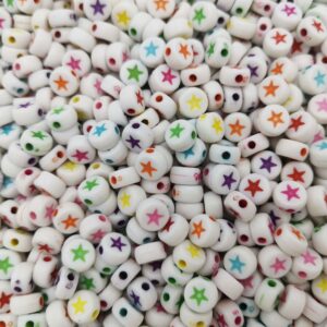 Margele cu stelute multicolore plate