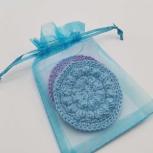 Set 2 dischete demachiante reutilizabile crosetate manual din bumbac pe comanda