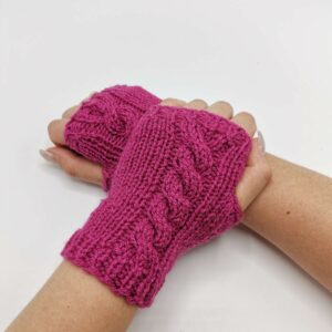 Mănuși cyclam tricotate manual - fara degete