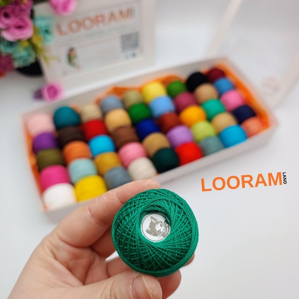 Cotton Perle Românofir ață mercerizată bumbac mix 46 culori (1)