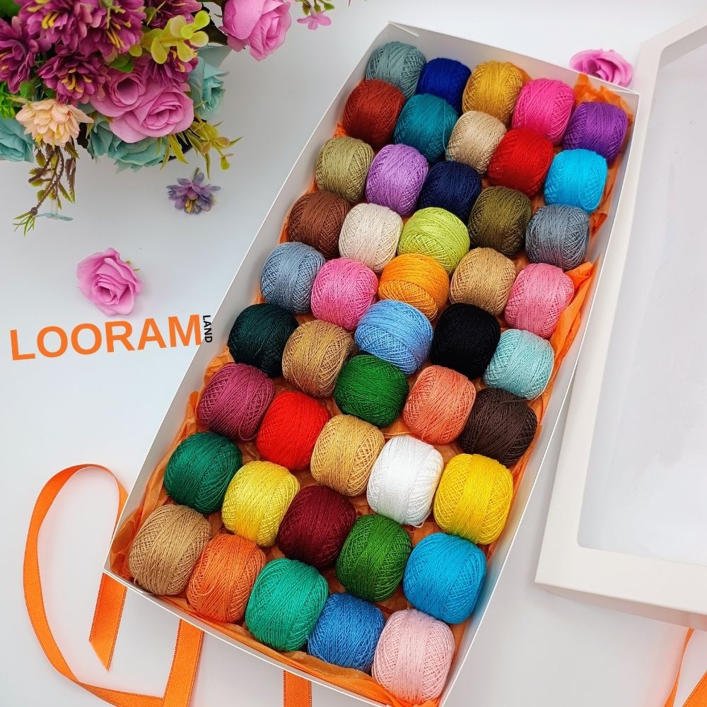 Cotton Perle Românofir ață mercerizată bumbac mix 46 culori (3)