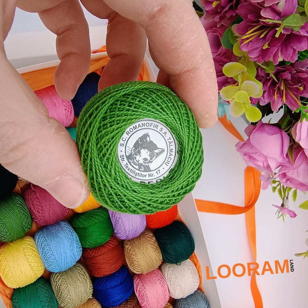 Cotton Perle Românofir ață mercerizată bumbac mix 46 culori (6)