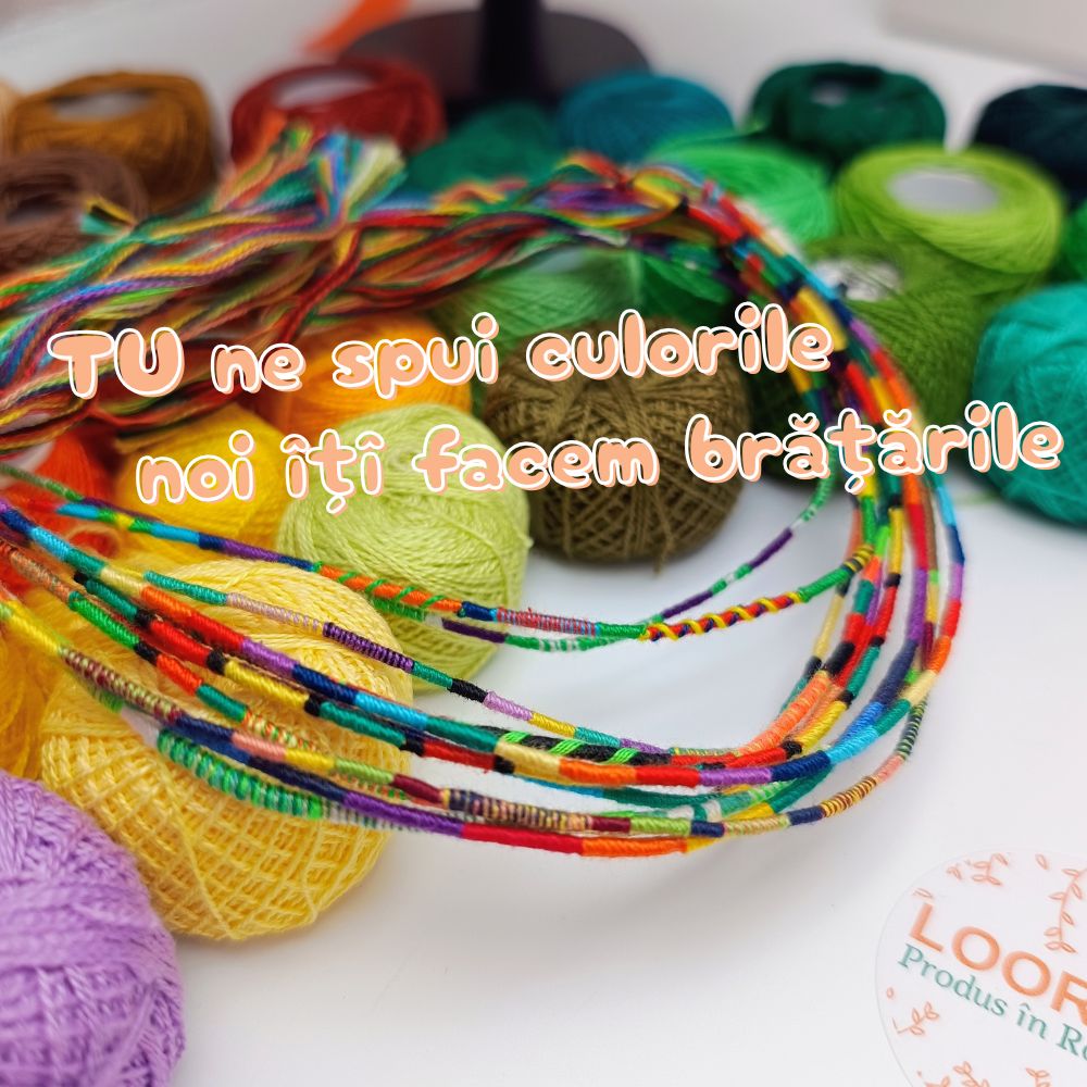 Modele de brățări din ață colorată handmade - pe comandă