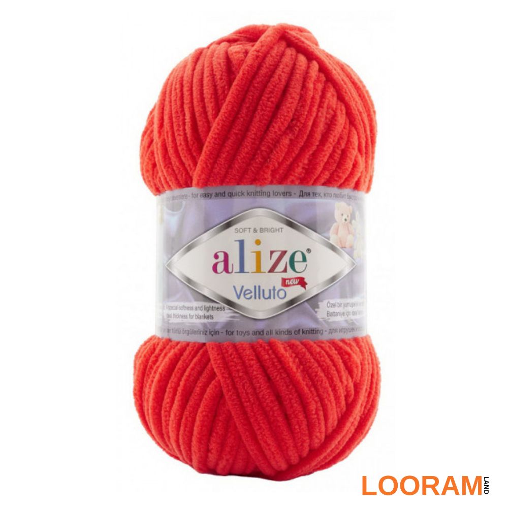 Velluto Alize fir pufos catifea rosu portocaliu 421