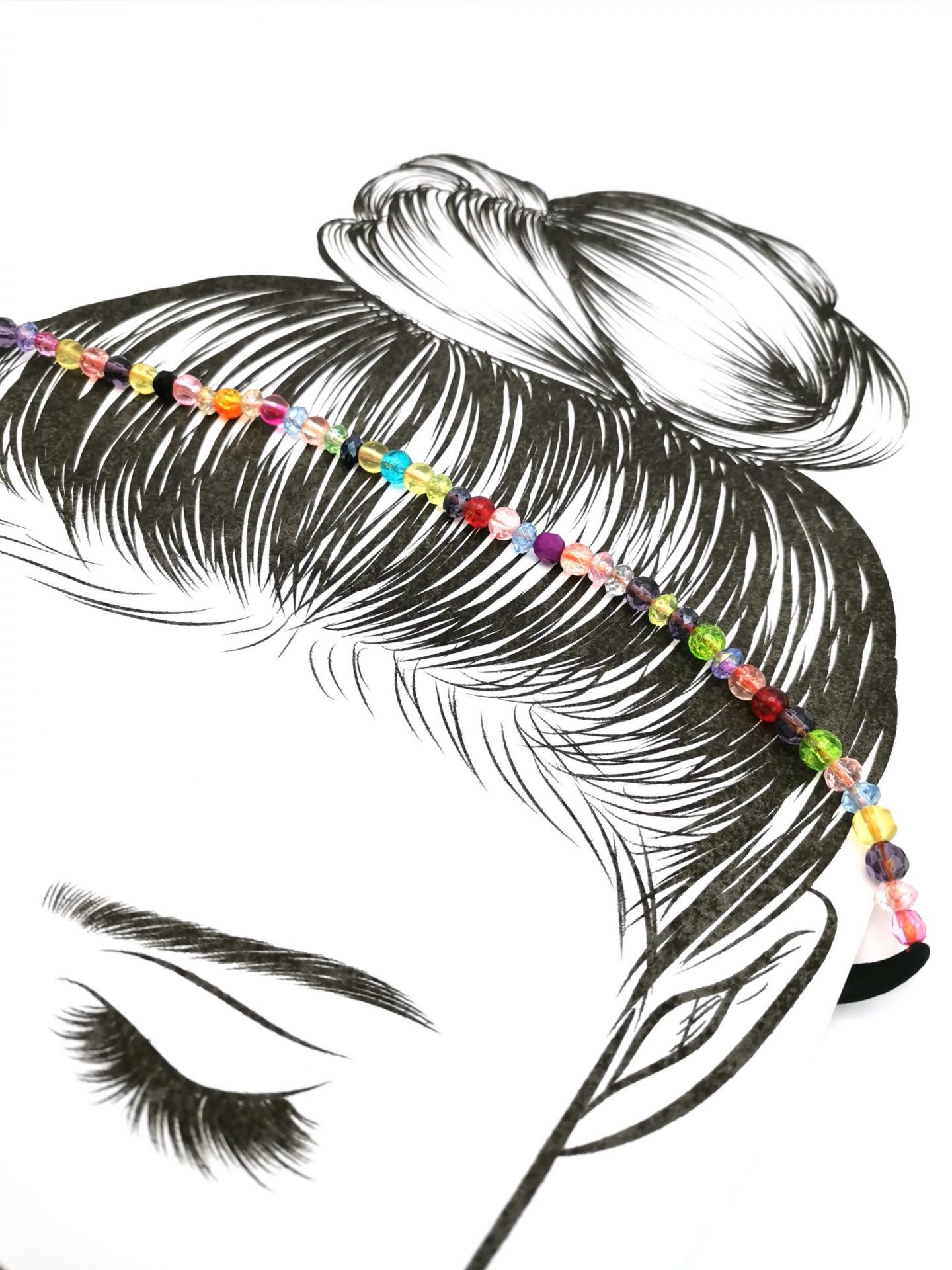 Bentita tip elastic cu margelute