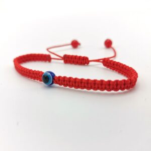 Bratara rosie cu element Ochiul lui Horus albastru