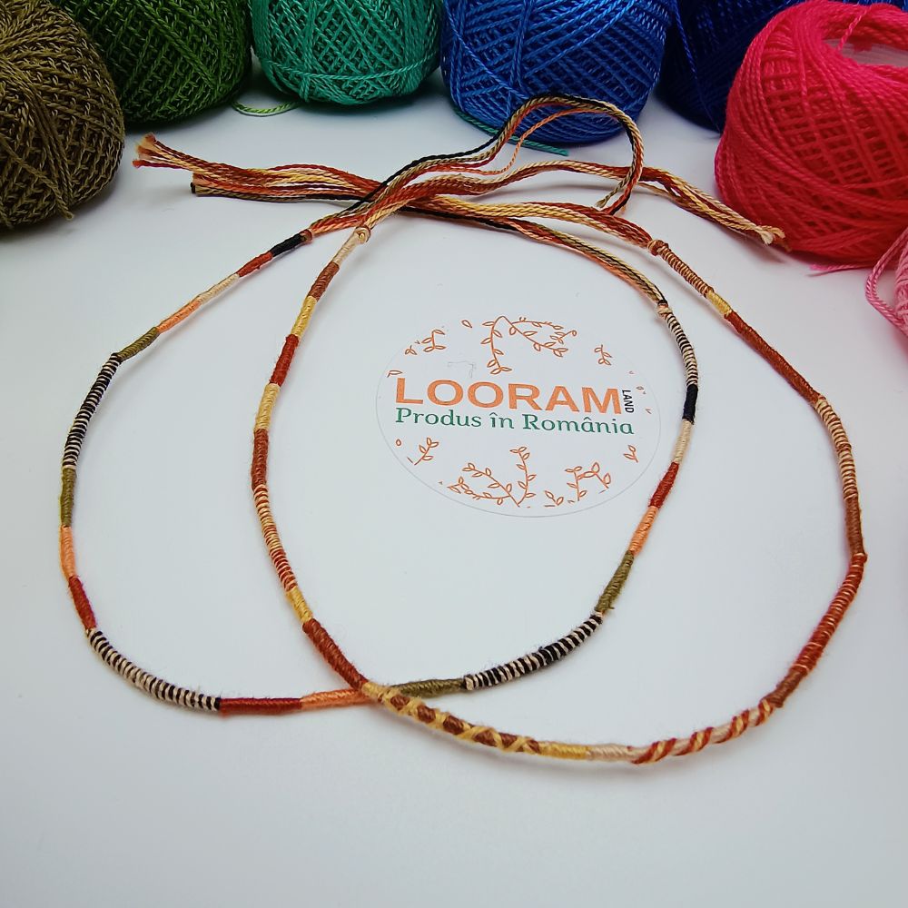 Set 2 brățari din ață colorată subțire multicoloră SET 3 - pe comandă