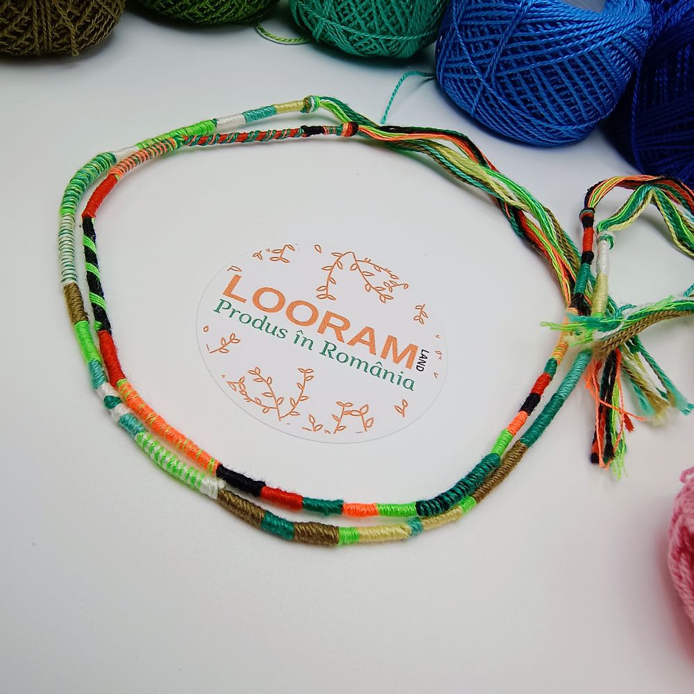 Set 2 brățari din ață colorată subțire multicoloră SET 7 – pe comandă