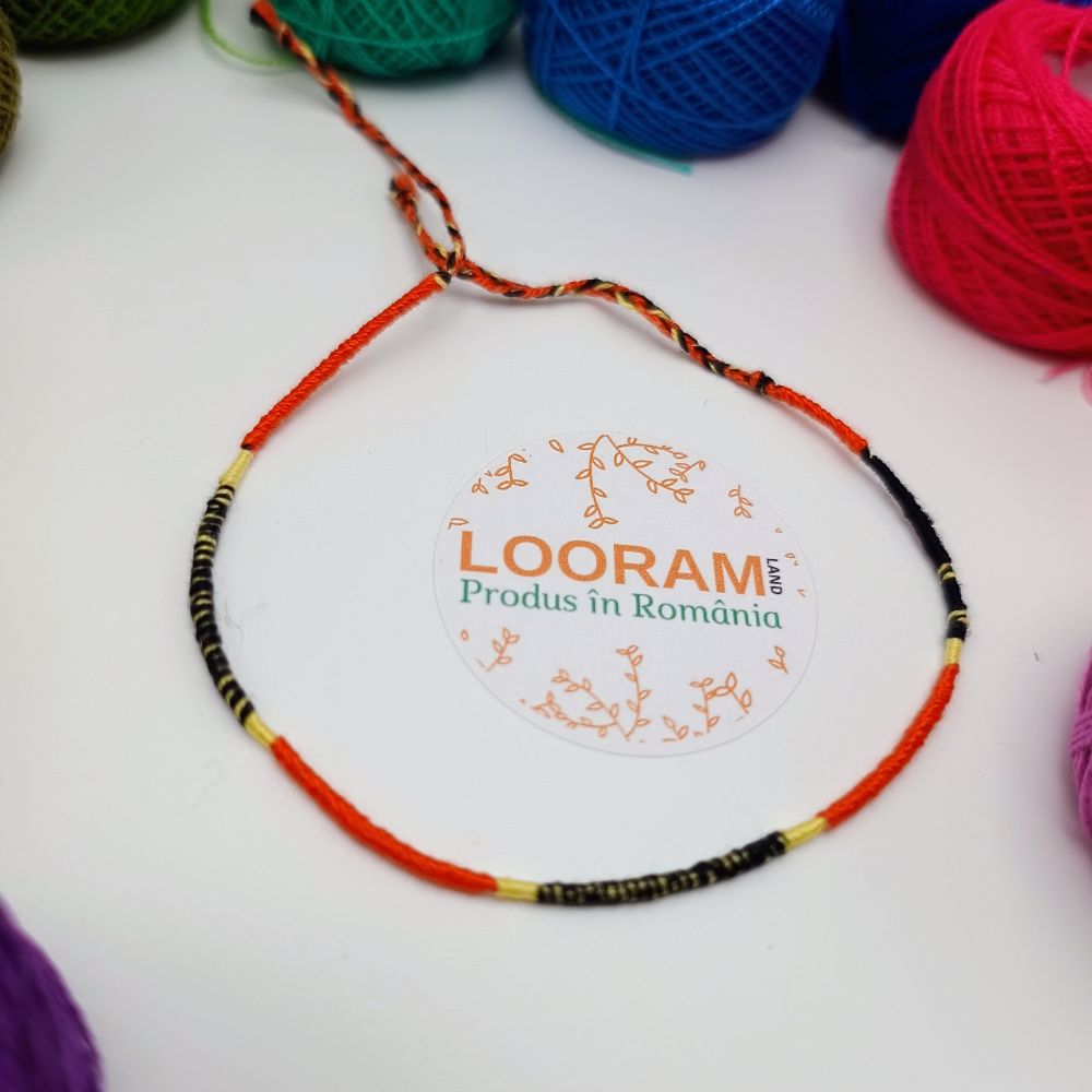 Brățară din ață colorată subțire multicoloră model 4 - pe comandă