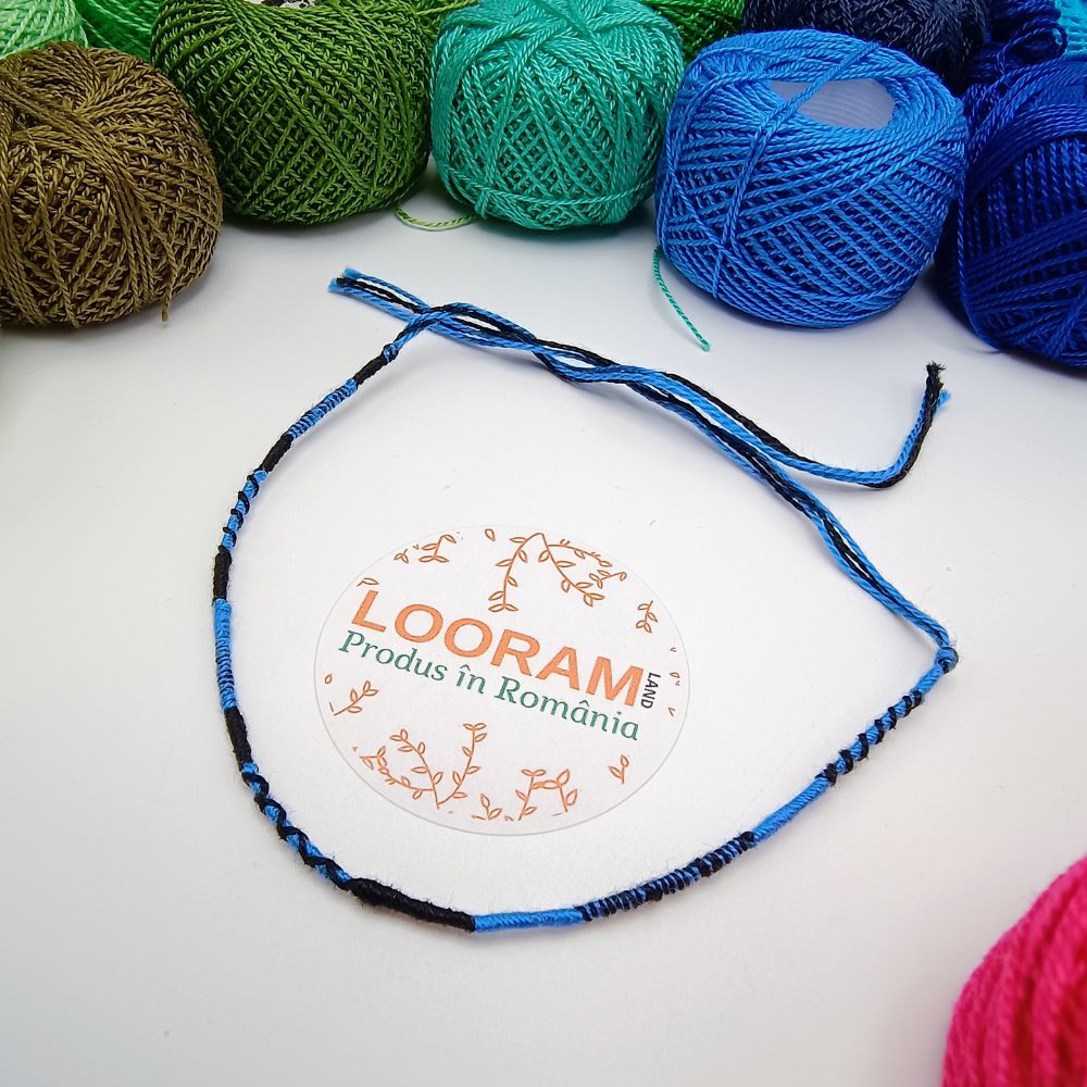 Brățară din ață colorată subțire multicoloră model 14 – pe comandă