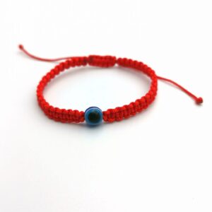 Brățară roșie pentru bebe Ochiul lui Horus albastru