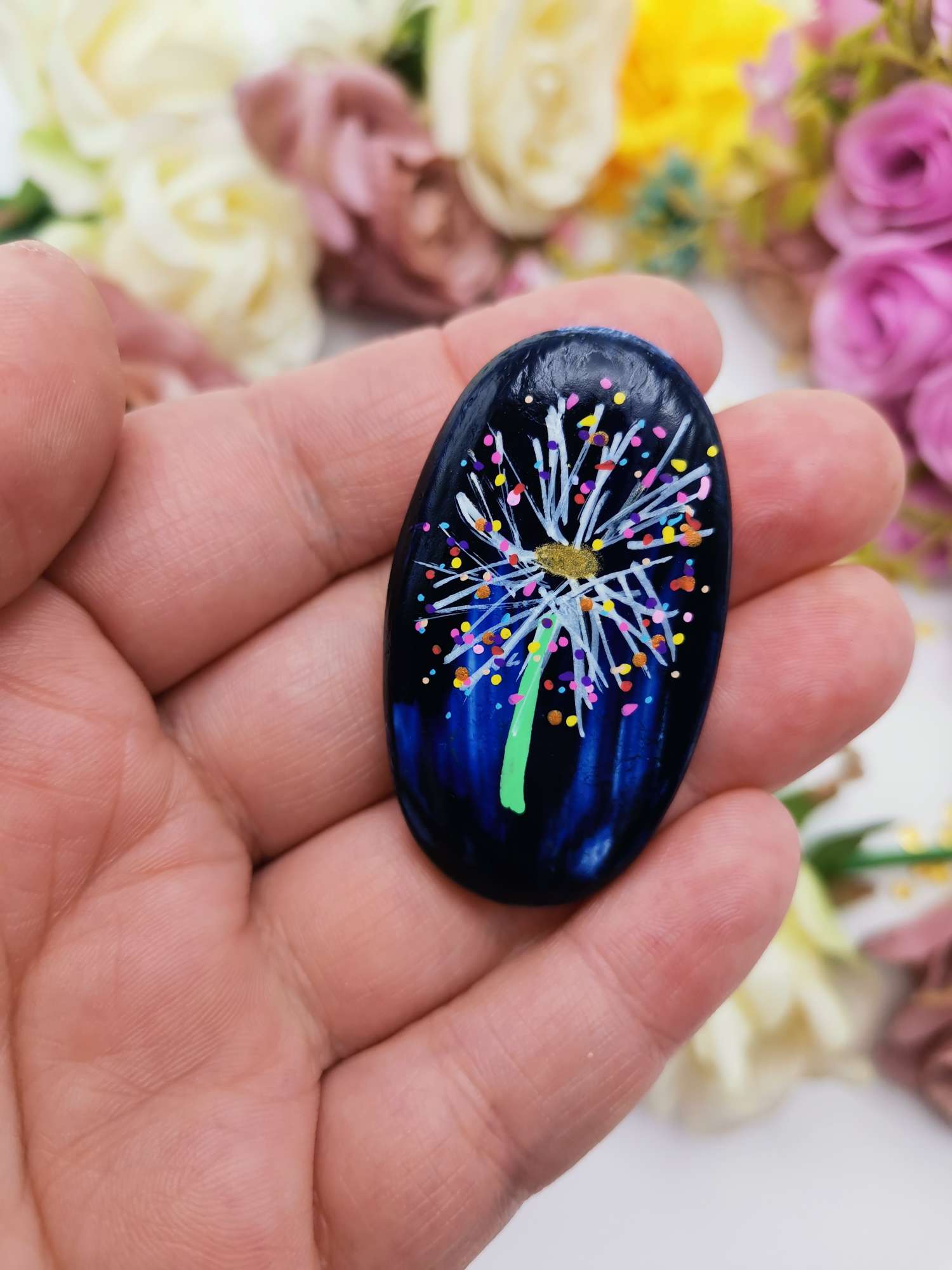 brosa martisor păpădie porțelan artizanal