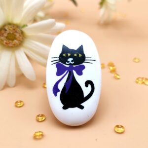 Brosa martisor Pisica - martisor handmade - portelan artizanal
