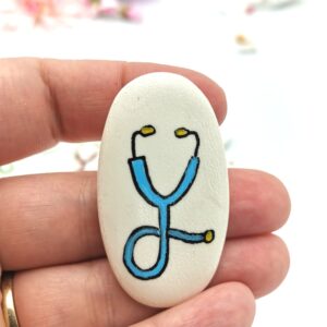 Brosa Stetoscop bleu - martisor lucrat manual