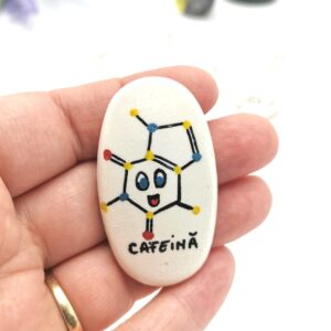 Brosa formula chimica Cafeina - martisor lucrat manual