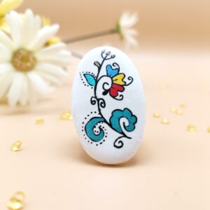 Brosa martisor Floare stilizata tricolor