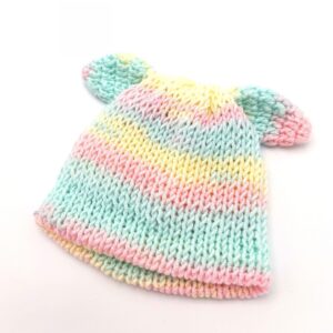 Caciula dublata, handmade, cu urechi, 0-6 luni