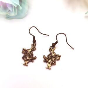 Cercei iepure metalici bronz