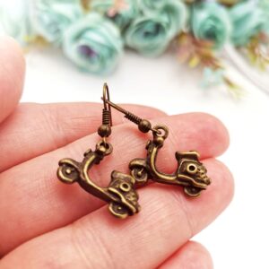 Cercei trotineta metalici bronz