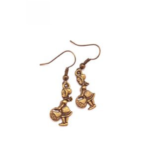 Cercei Scufita Rosie metalici bronz