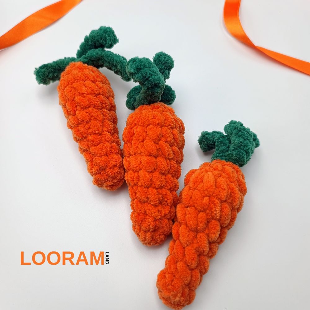 Morcov croșetat pufos jucărie decorativă