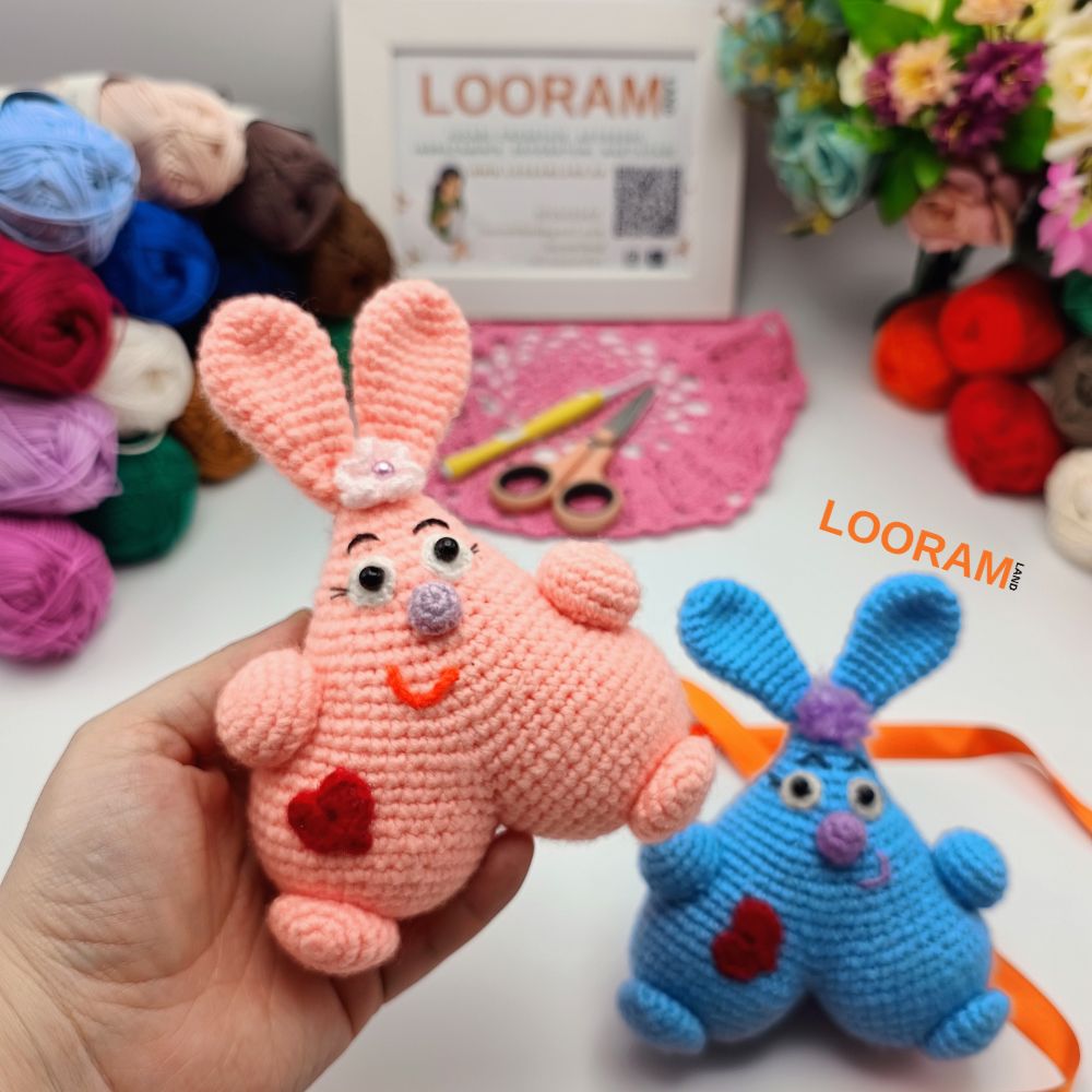 cutie cadou jucarie crosetata iepuras lucrat manual (1)