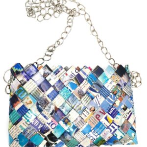 Geantă albastră din hârtie reciclată