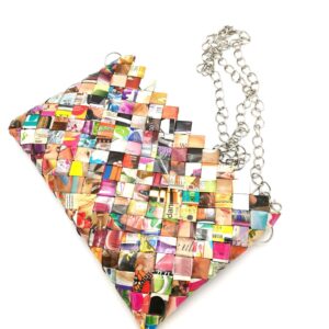 Geantă multicoloră din hârtie reciclată