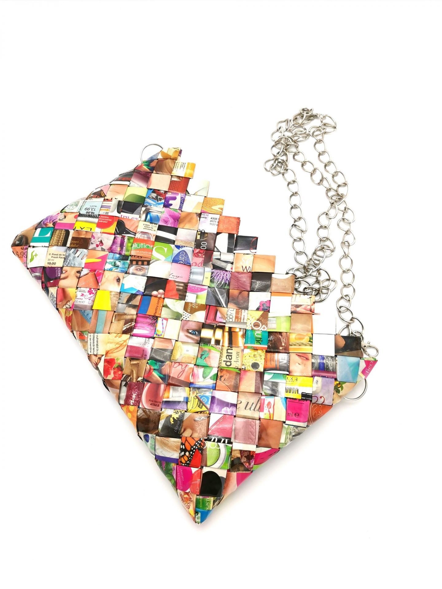 Geantă multicoloră din hârtie reciclată