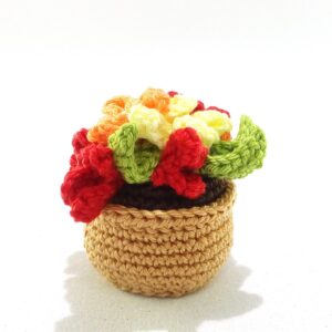 Ghiveci cu flori multicolore