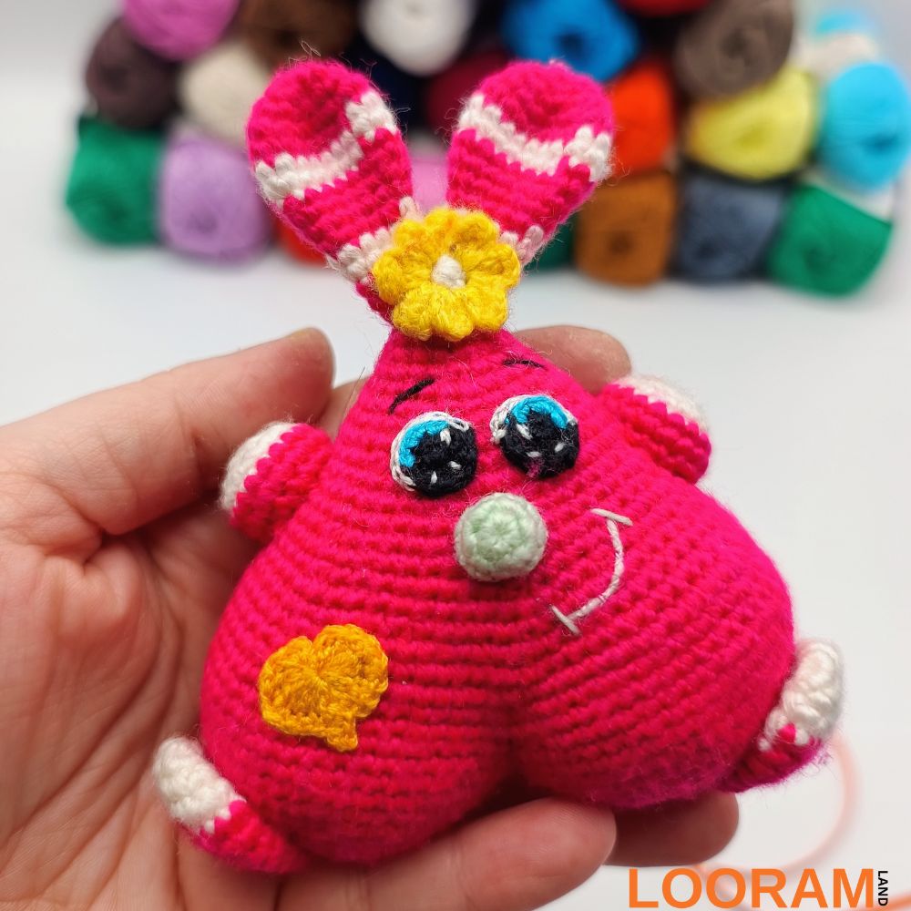 Iepuraș croșetat jucărie decorativă roz