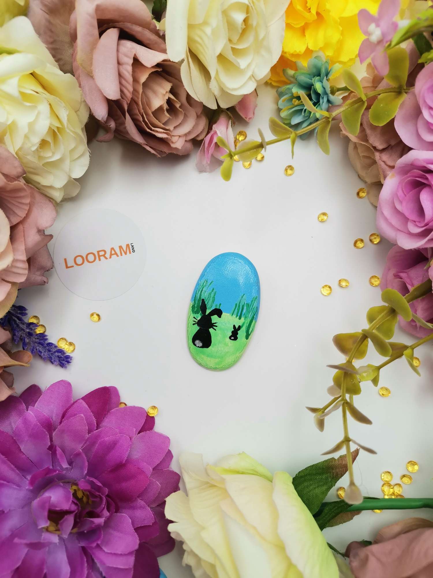 iepurași mărțișor din porțelan artizanal