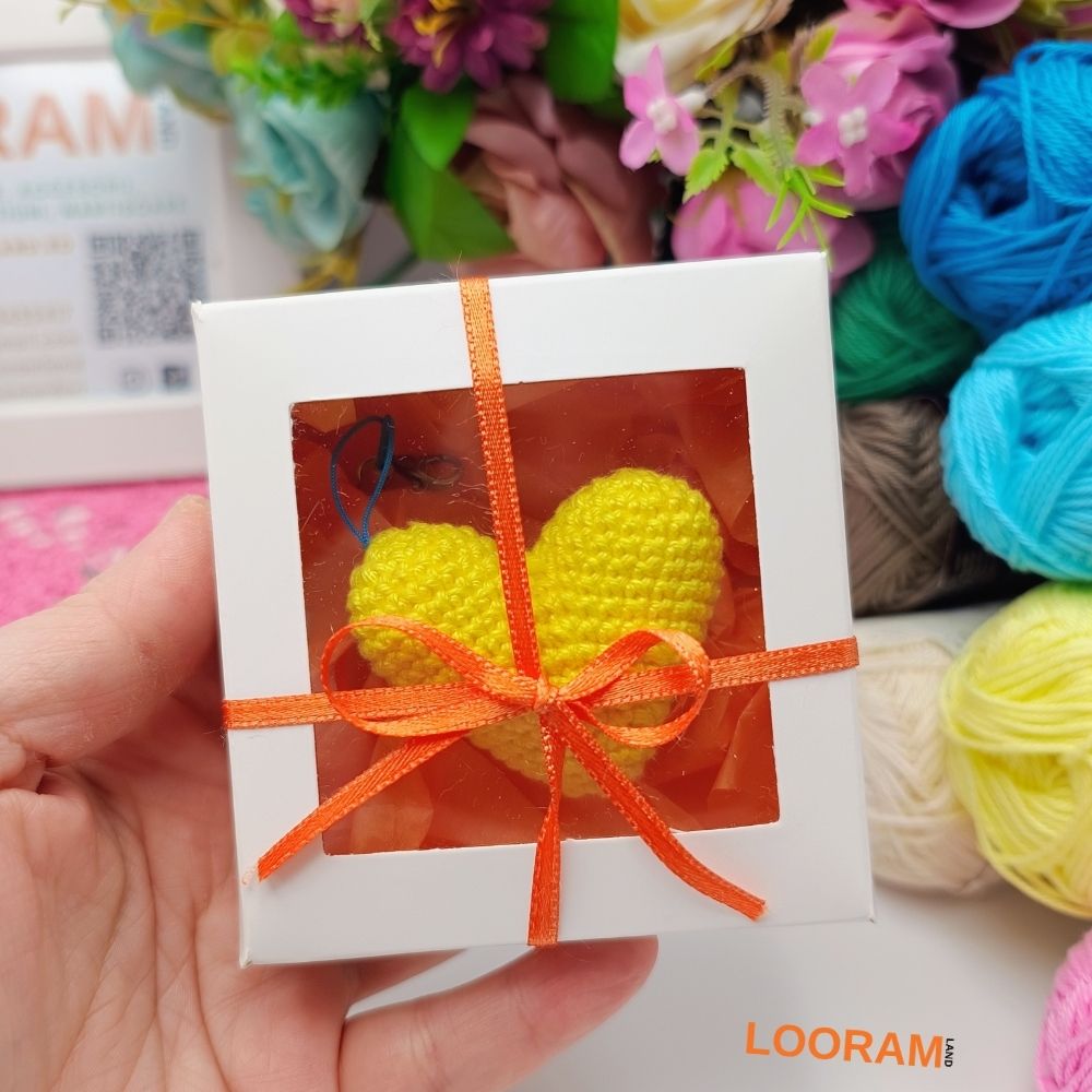 Inimă croșetată breloc