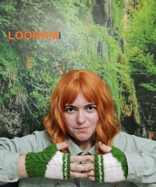 manuri tricotate manual in doua culori alb verde (3)