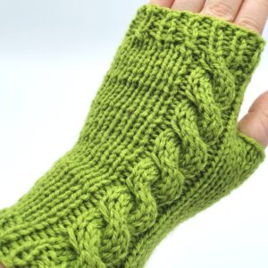 Mănuși verzi tricotate manual - fara degete