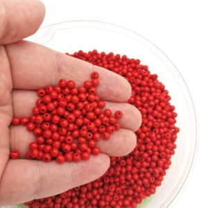 Margele plastic rotunde rosii cod C2 4 mm