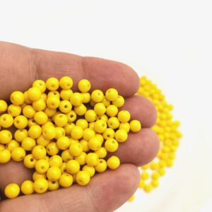 Margele plastic rotunde galbene cod C4 4,5 mm