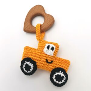 Masinuta dentitie cu inima din lemn