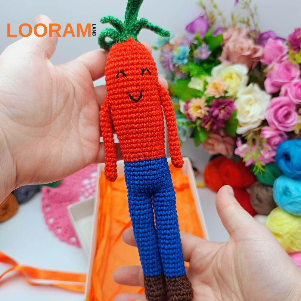 Morcov croșetat manual jucărie decorativă