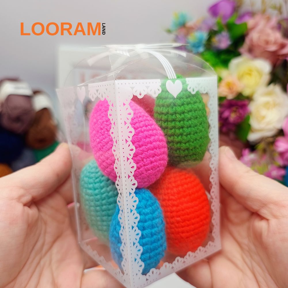 Set 6 Ouă croșetate jucării decorative mix culori - pe comandă