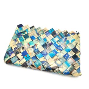 Poșetă albastră din hârtie reciclată