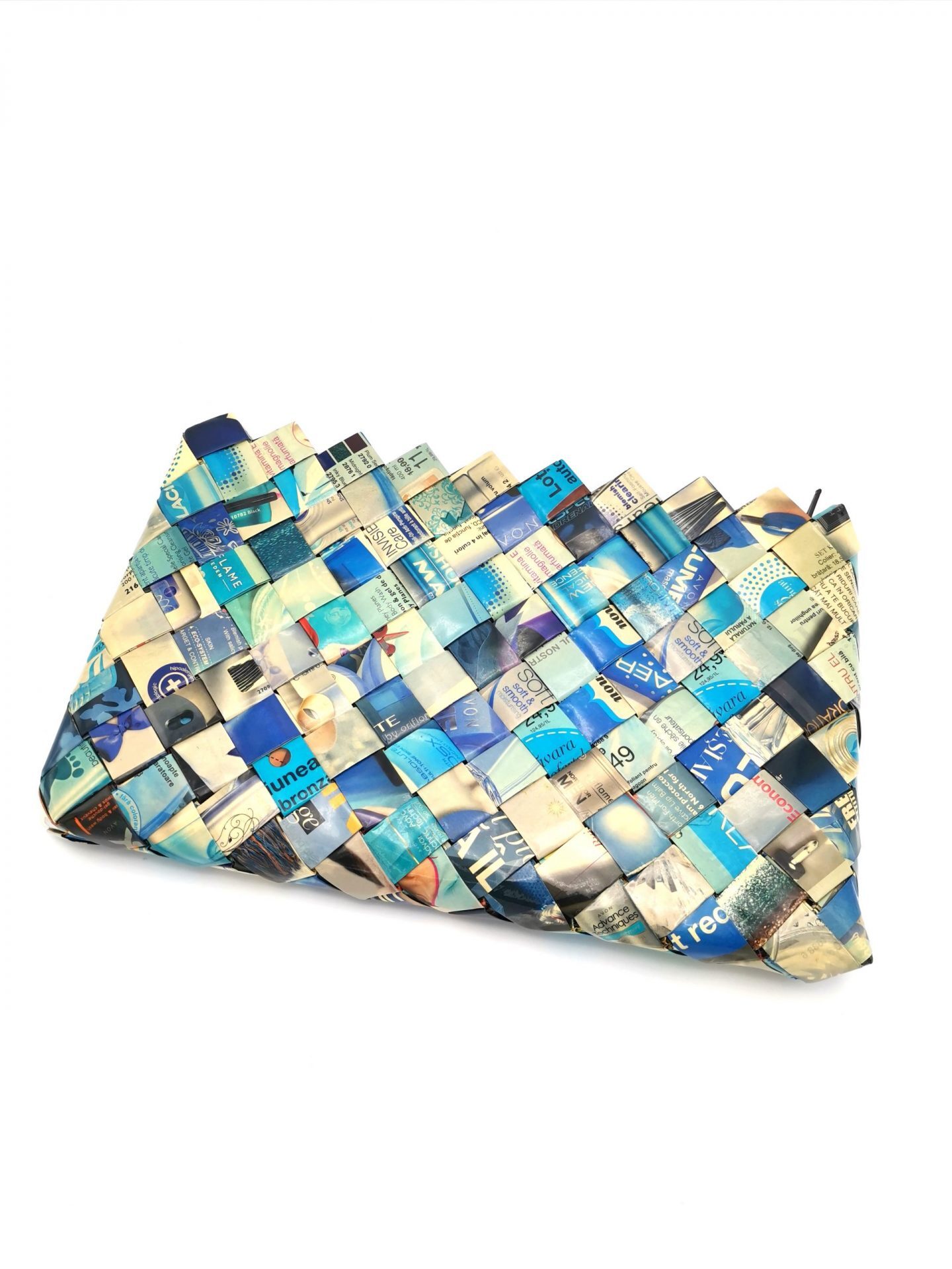 Poșetă albastră din hârtie reciclată