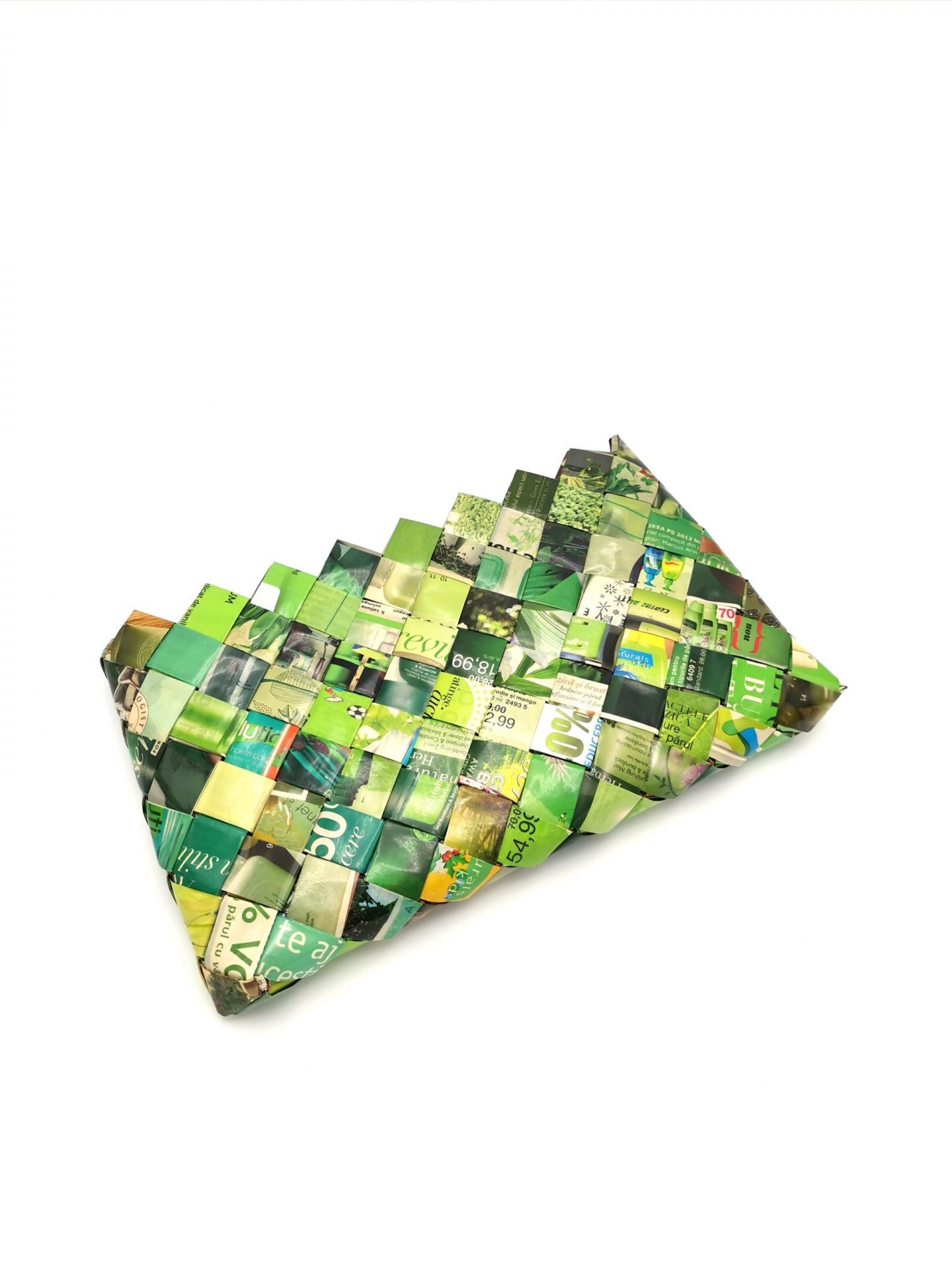 Poșetă verde din hârtie reciclată