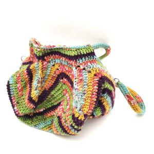 Traistă Multicoloră - geantă croșetată manual